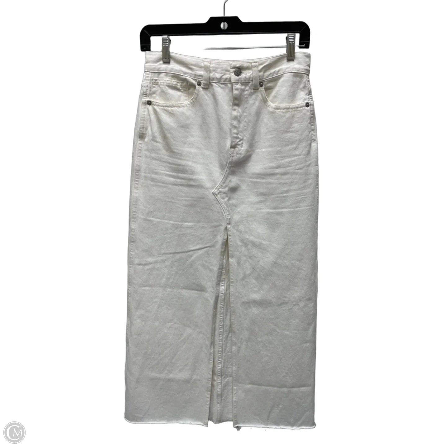 Skirt Midi By Madewell In Cream Denim, Size: 0