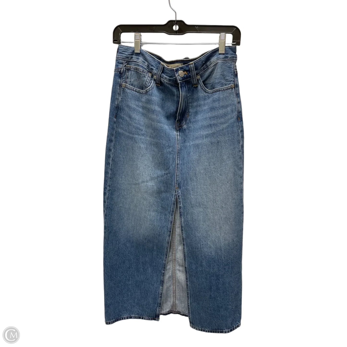 Skirt Midi By Madewell In Blue Denim, Size: 0