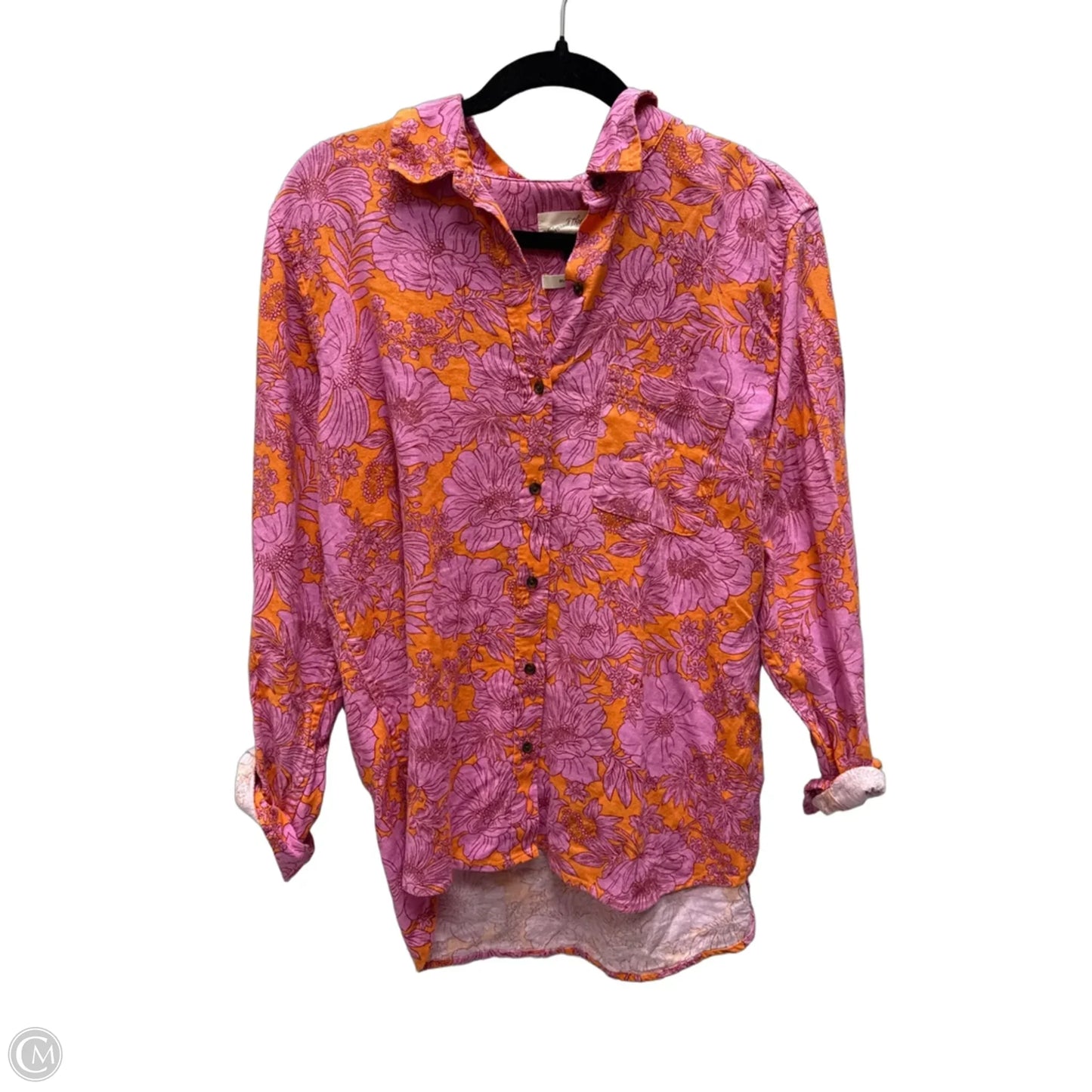 Top Long Sleeve By Universal Thread In Floral Print, Size: M