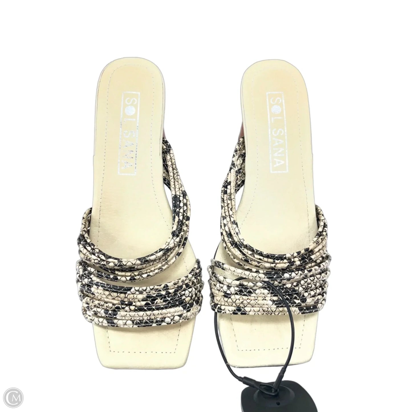 Sandals Heels Block By Cmb In Snakeskin Print, Size: 6
