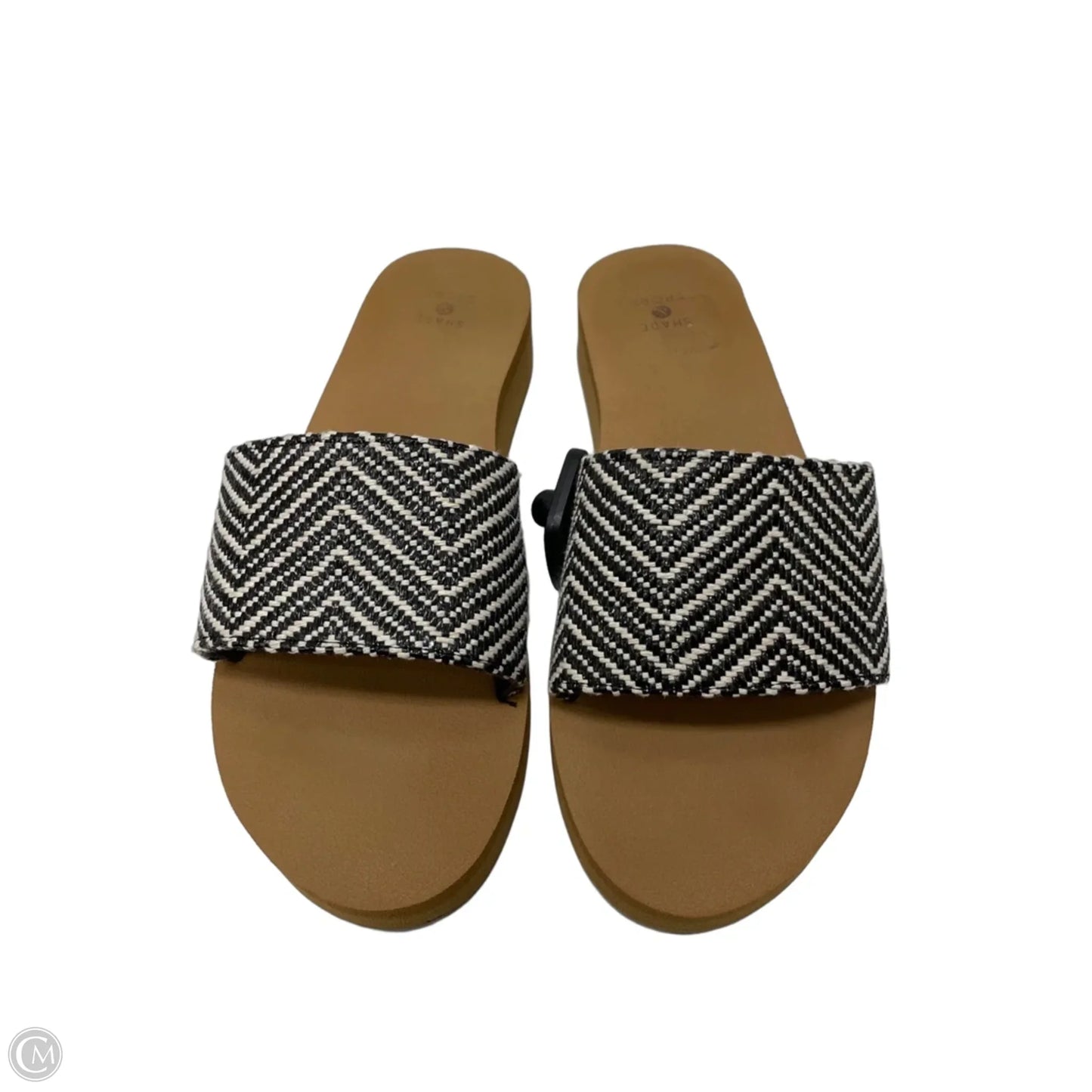 Sandals Heels Wedge By Shade & Shore In Black & White, Size: 8