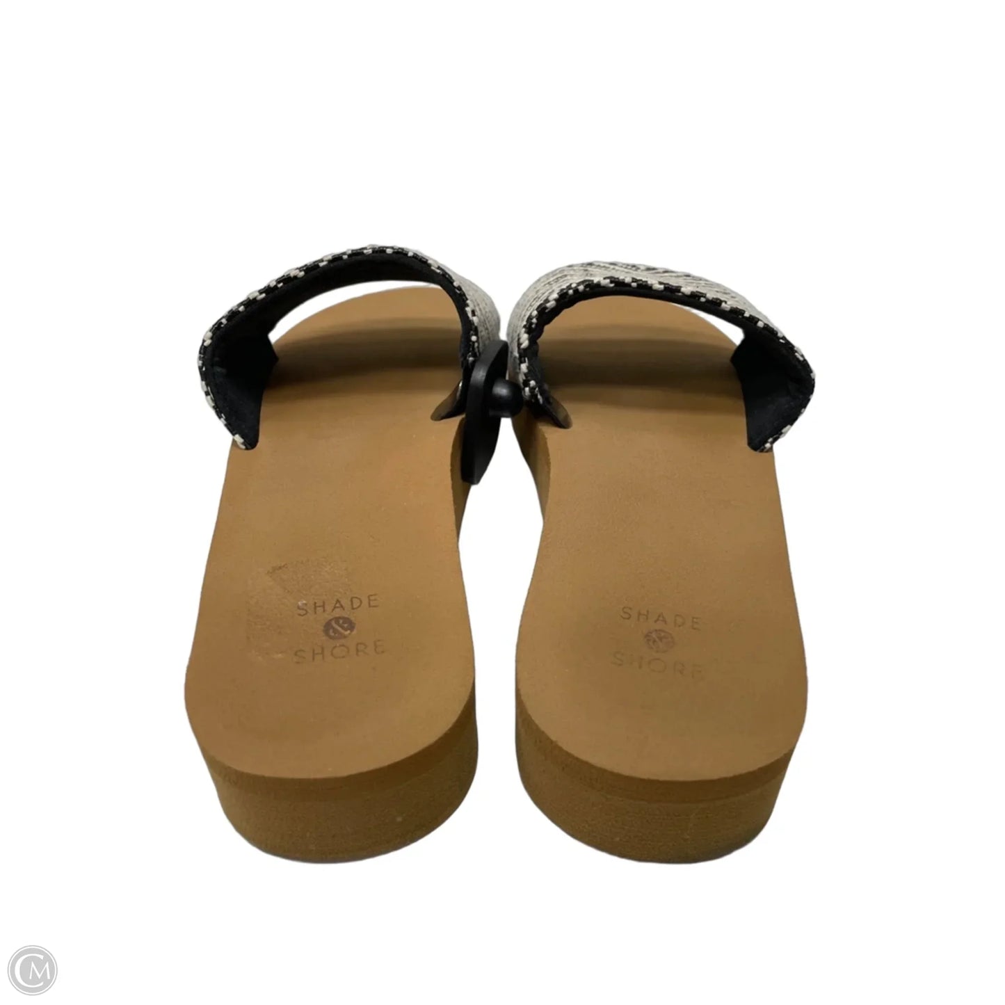 Sandals Heels Wedge By Shade & Shore In Black & White, Size: 8