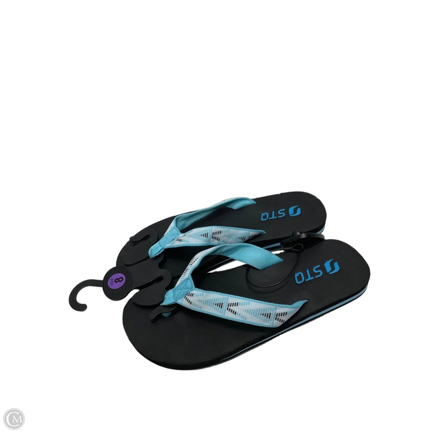 Sandals Flip Flops By Clothes Mentor In Black & Blue, Size: 8
