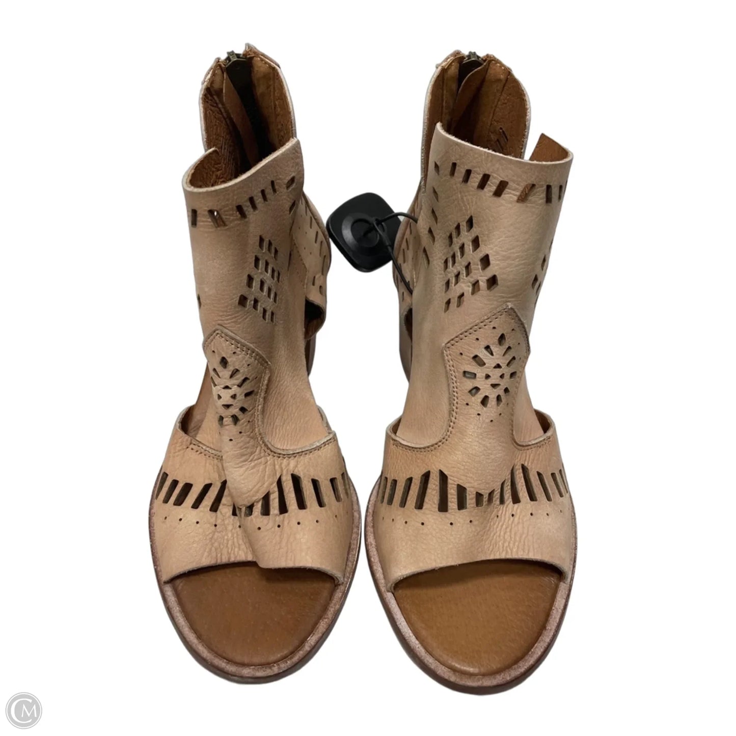 Sandals Heels Block By Cmb In Tan, Size: 6