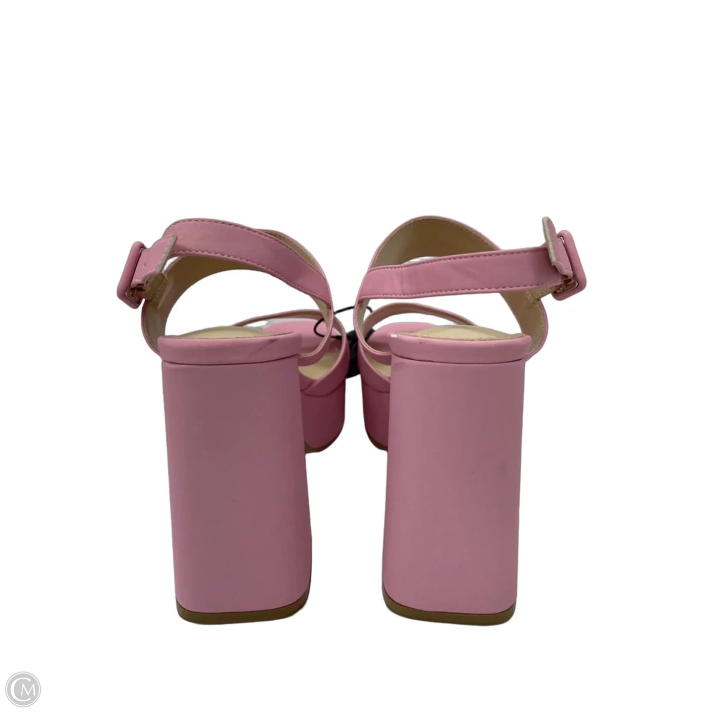Sandals Heels Block By Cme In Pink, Size: 6.5
