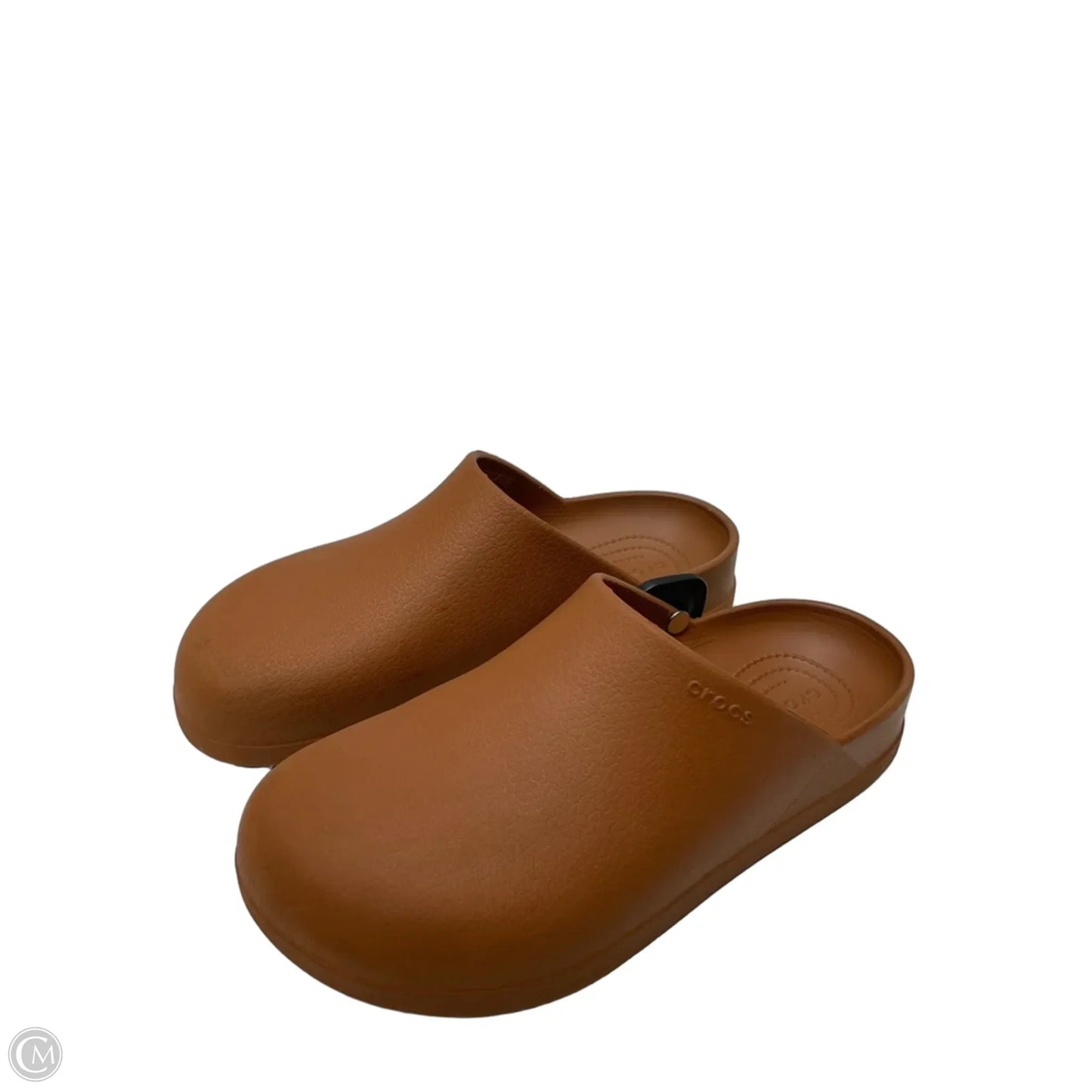Shoes Flats By Crocs In Brown, Size: 10