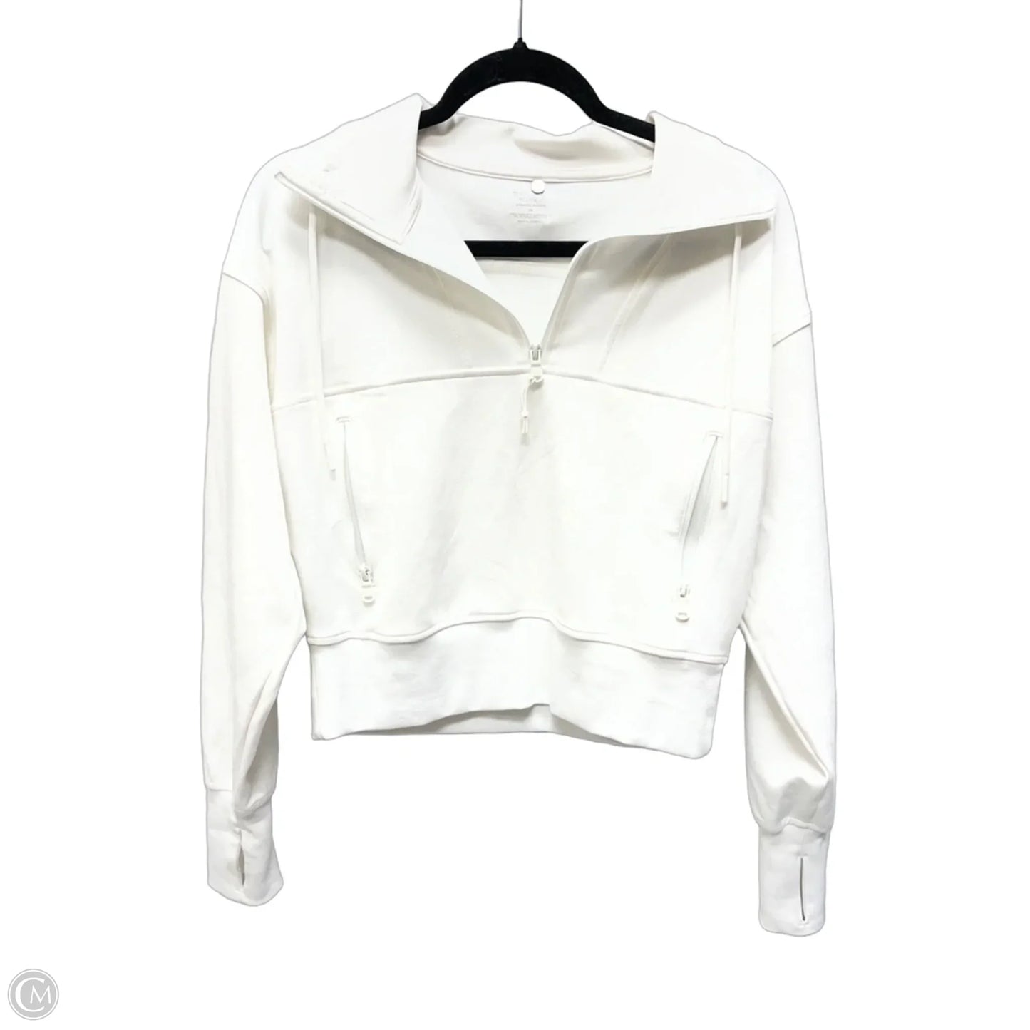 Athletic Top Long Sleeve Collar By Old Navy In White, Size: Xs