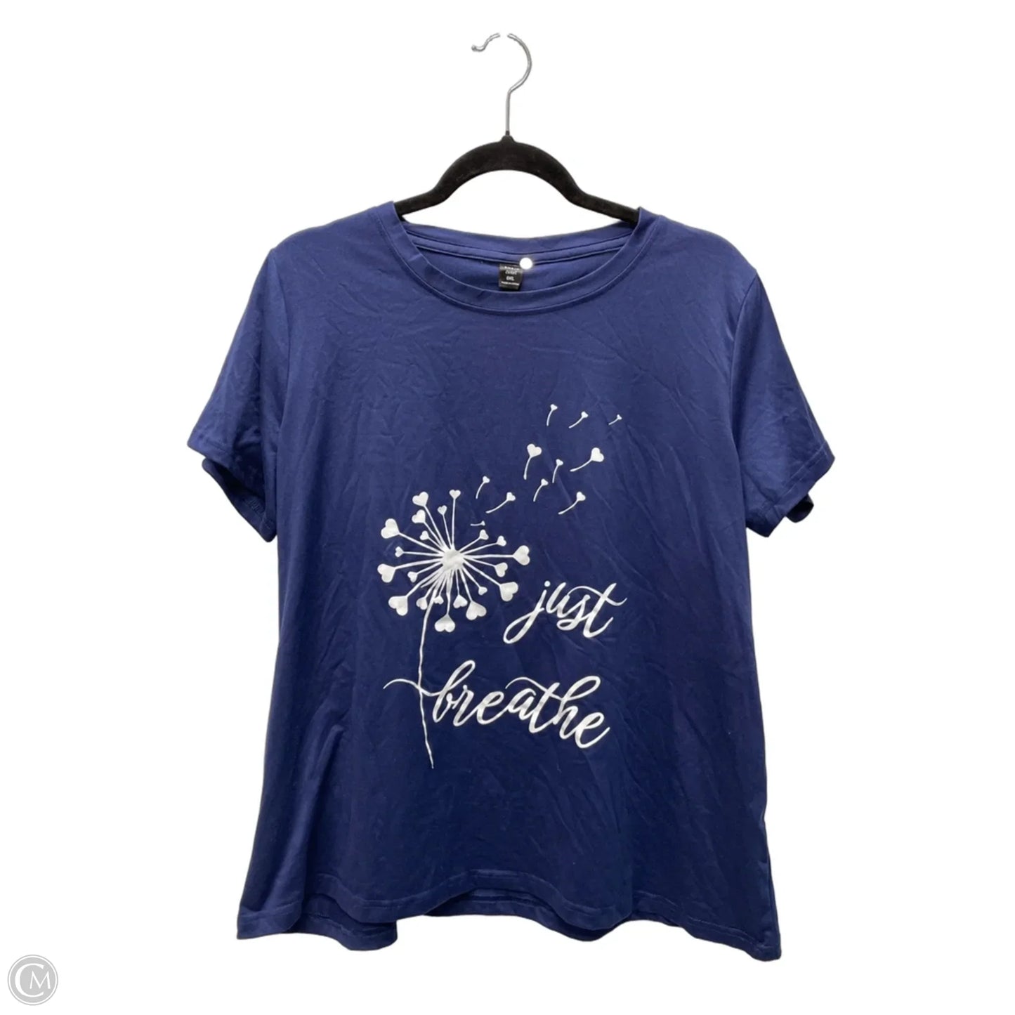 Top Short Sleeve By Shein In Navy, Size: Xl