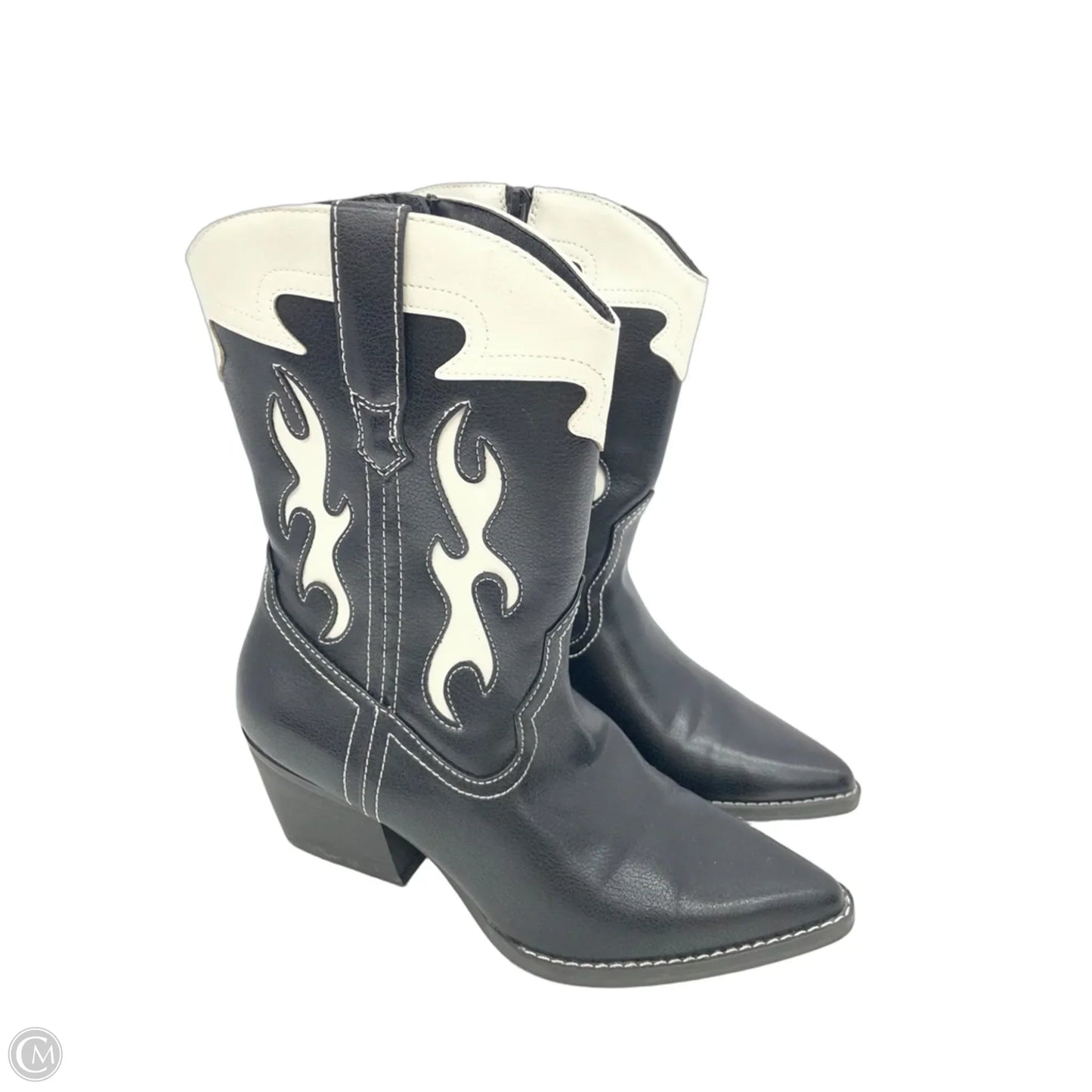 Boots Western By Universal Thread In Black & White, Size: 7.5