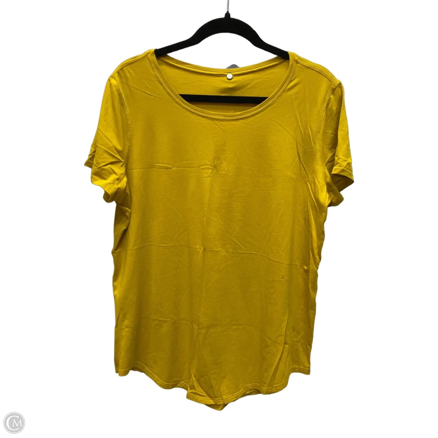 Athletic Top Short Sleeve By Lululemon In Yellow, Size: L