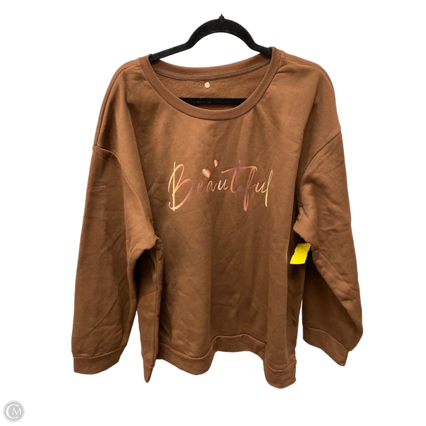 Sweatshirt Crewneck By Clothes Mentor In Brown, Size: 2x