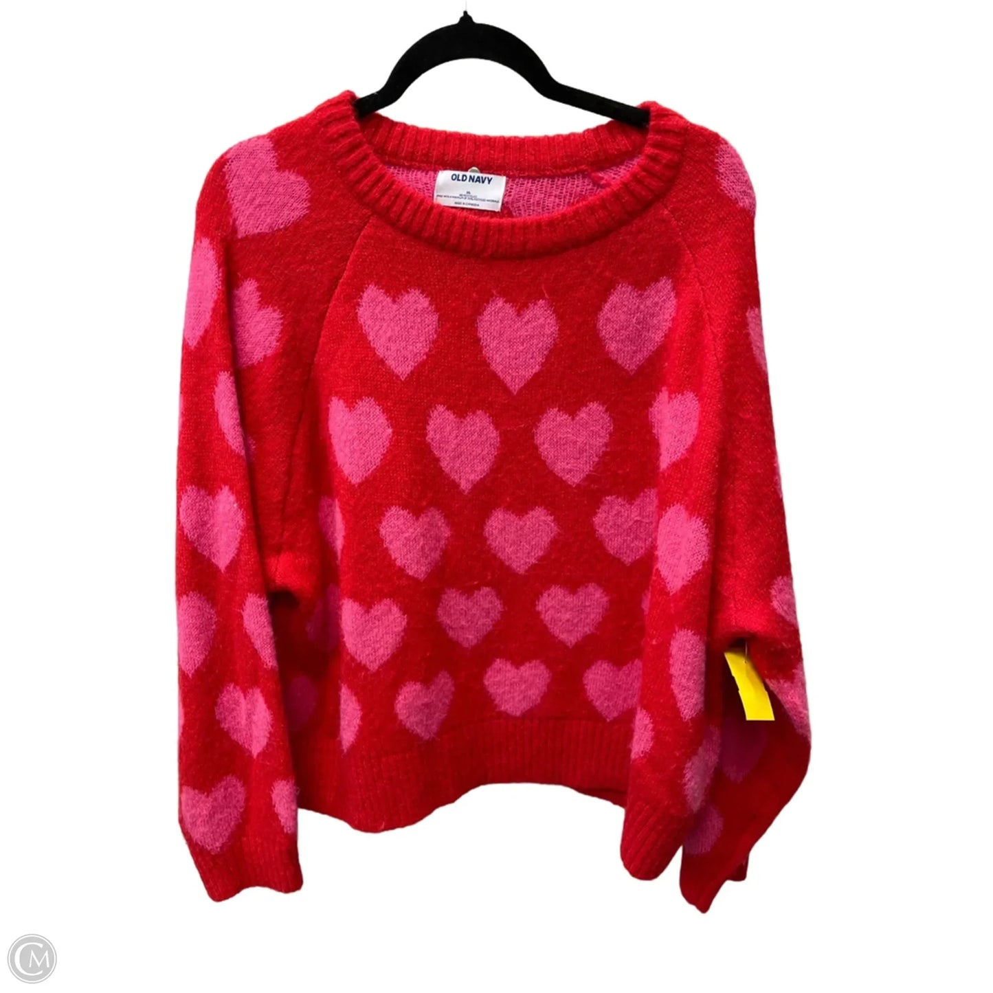 Sweater By Old Navy In Pink & Red, Size: Xl
