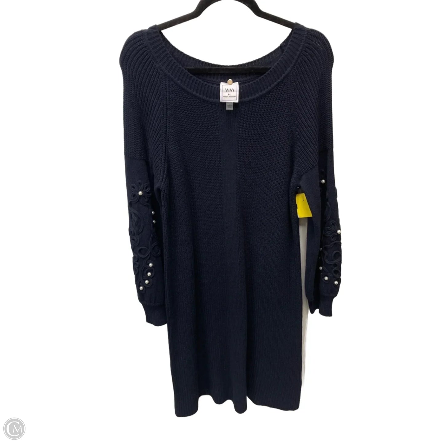 Dress Sweater By Clothes Mentor In Navy, Size: L