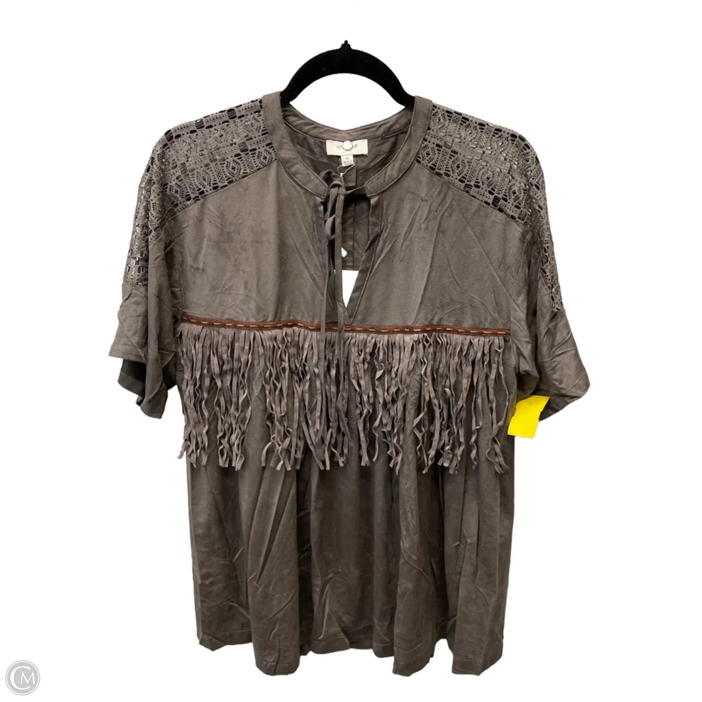 Top Short Sleeve By Umgee In Brown, Size: M