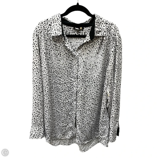 Blouse Long Sleeve By Dalia In Polkadot Pattern, Size: 2x