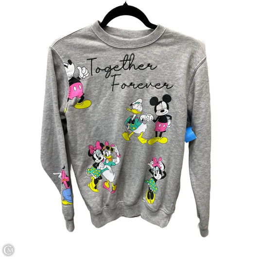 Sweatshirt Crewneck By Disney In Grey, Size: Xs