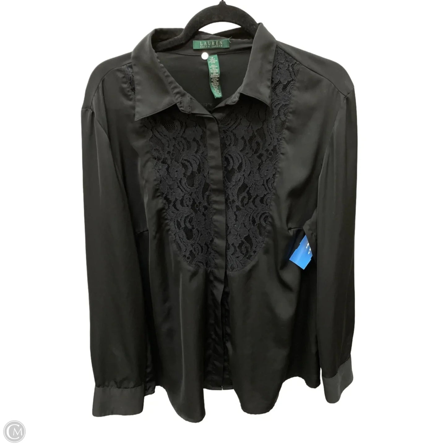 Blouse Long Sleeve By Lauren By Ralph Lauren In Black, Size: 1x
