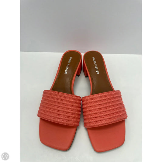 Sandals Heels Block By Marc Fisher In Peach, Size: 6