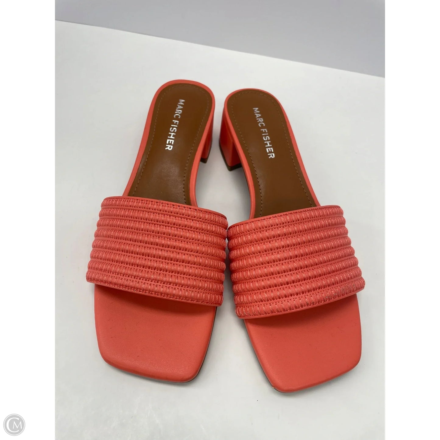 Sandals Heels Block By Marc Fisher In Peach, Size: 6