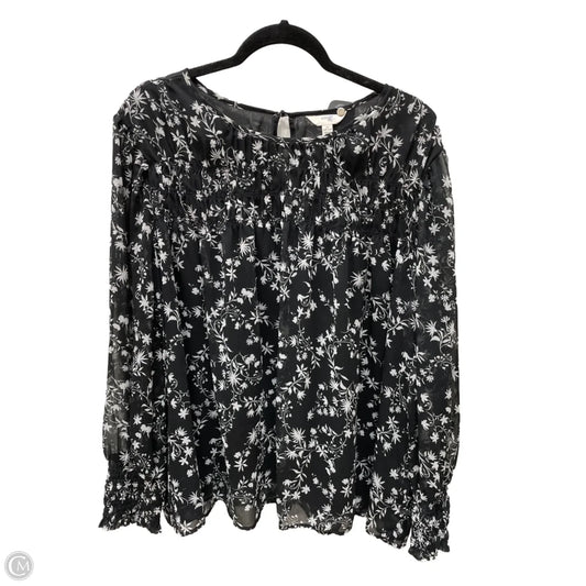 Blouse Long Sleeve By Terra & Sky In Floral Print, Size: 2x
