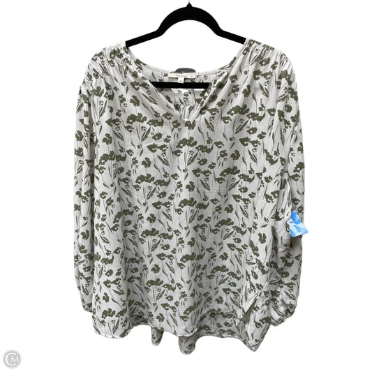 Blouse Long Sleeve By FUN2FUN In Floral Print, Size: 3x