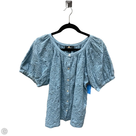 Top Short Sleeve By Karen Kane In Blue, Size: S
