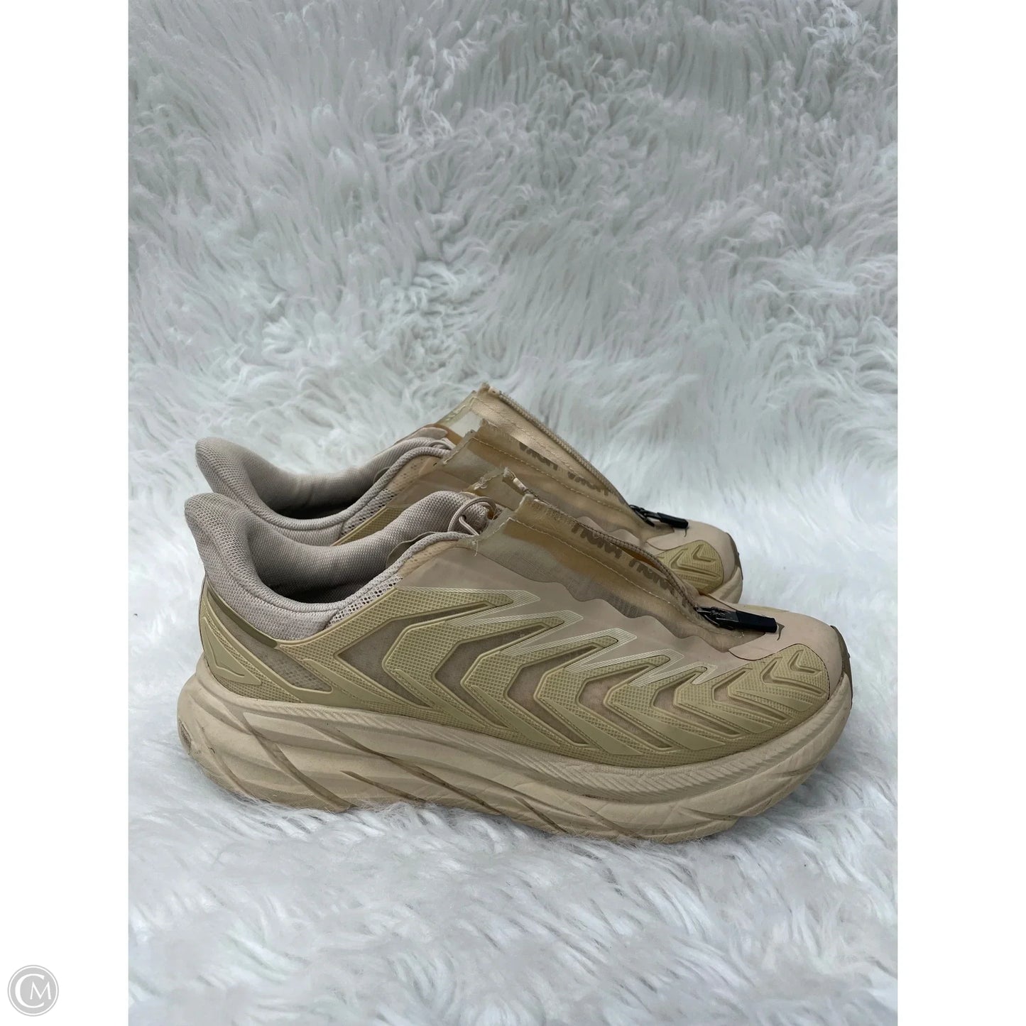 Shoes Athletic By Hoka In Tan & Yellow, Size: 7