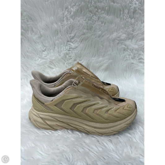 Shoes Athletic By Hoka In Tan & Yellow, Size: 7