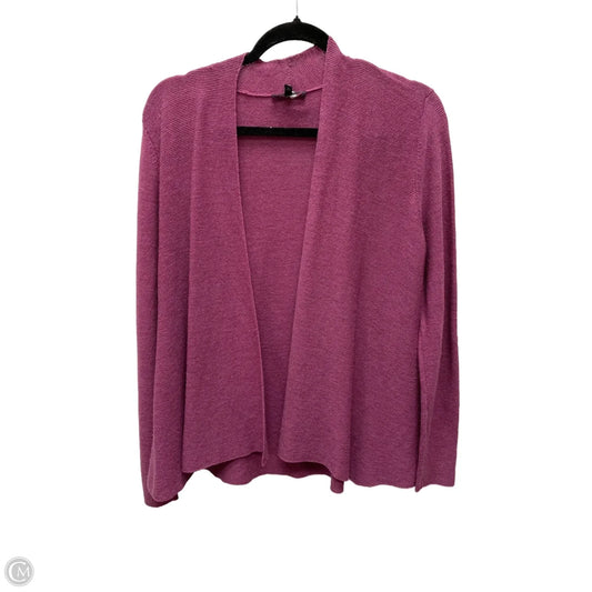 Sweater Cardigan By Eileen Fisher In Purple, Size: S