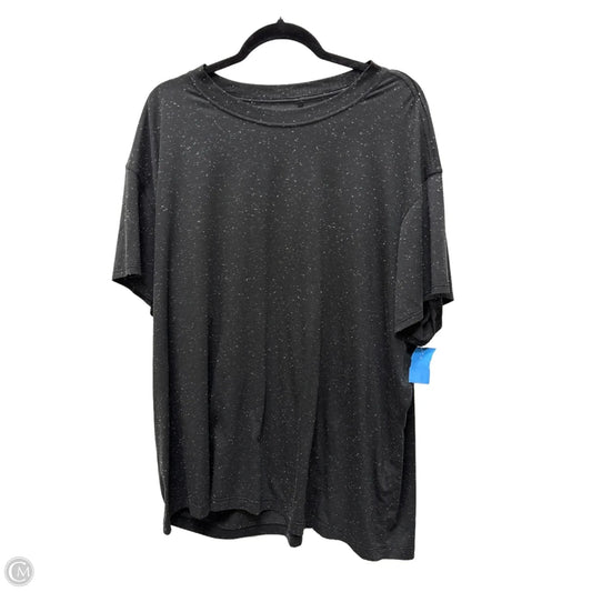 Athletic Top Short Sleeve By Lululemon In Black & White, Size: 1x