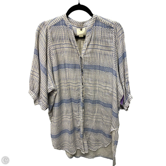 Tunic 3/4 Sleeve By Maeve In Blue & White, Size: Xs
