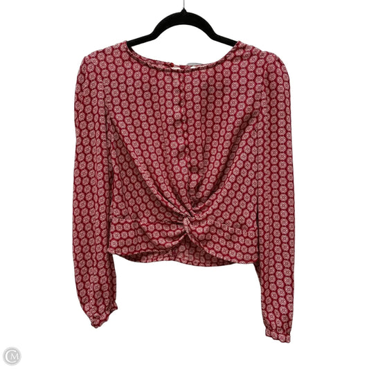 Top Long Sleeve By Lily White In Red & White, Size: S