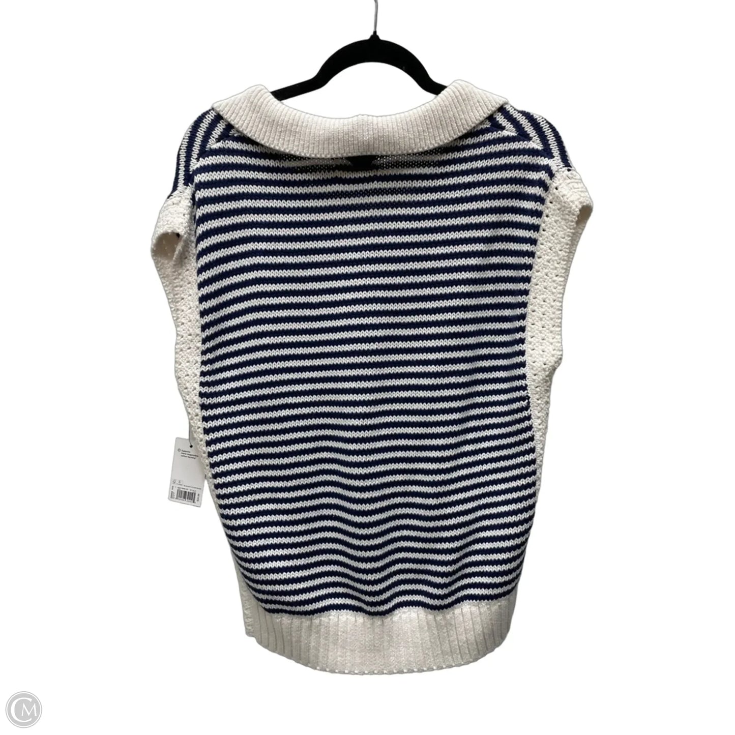 Vest Sweater By Sonoma In Blue & Cream, Size: M
