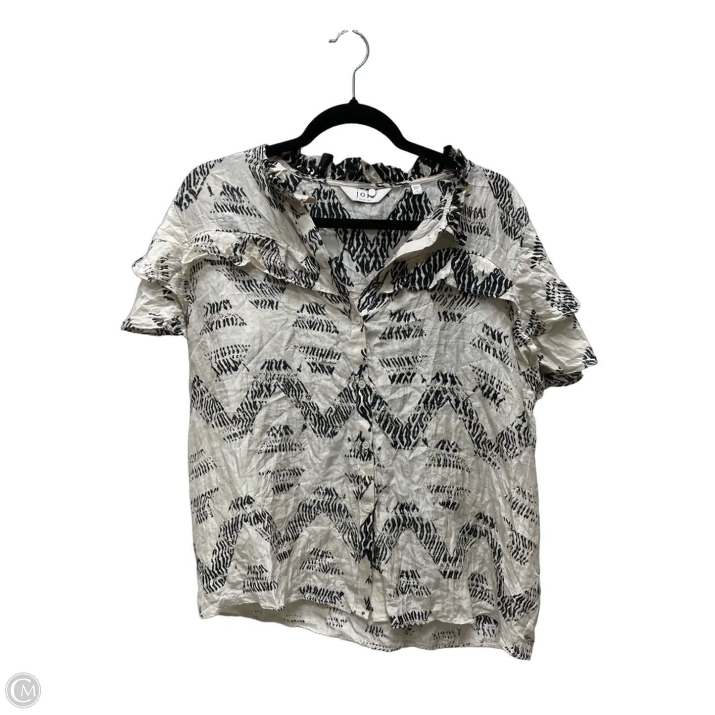 Top Short Sleeve By Joie In Black & Cream, Size: M