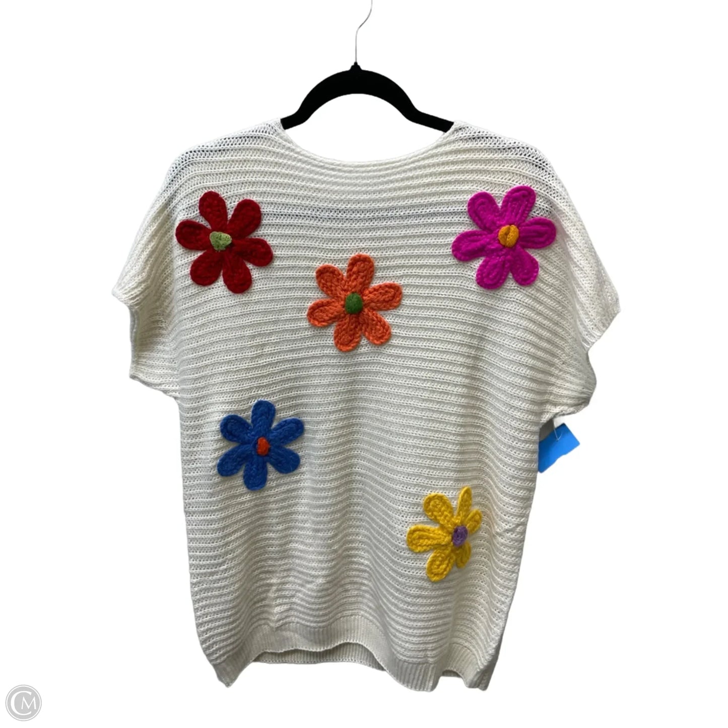 Sweater Short Sleeve By Shein In Cream, Size: L