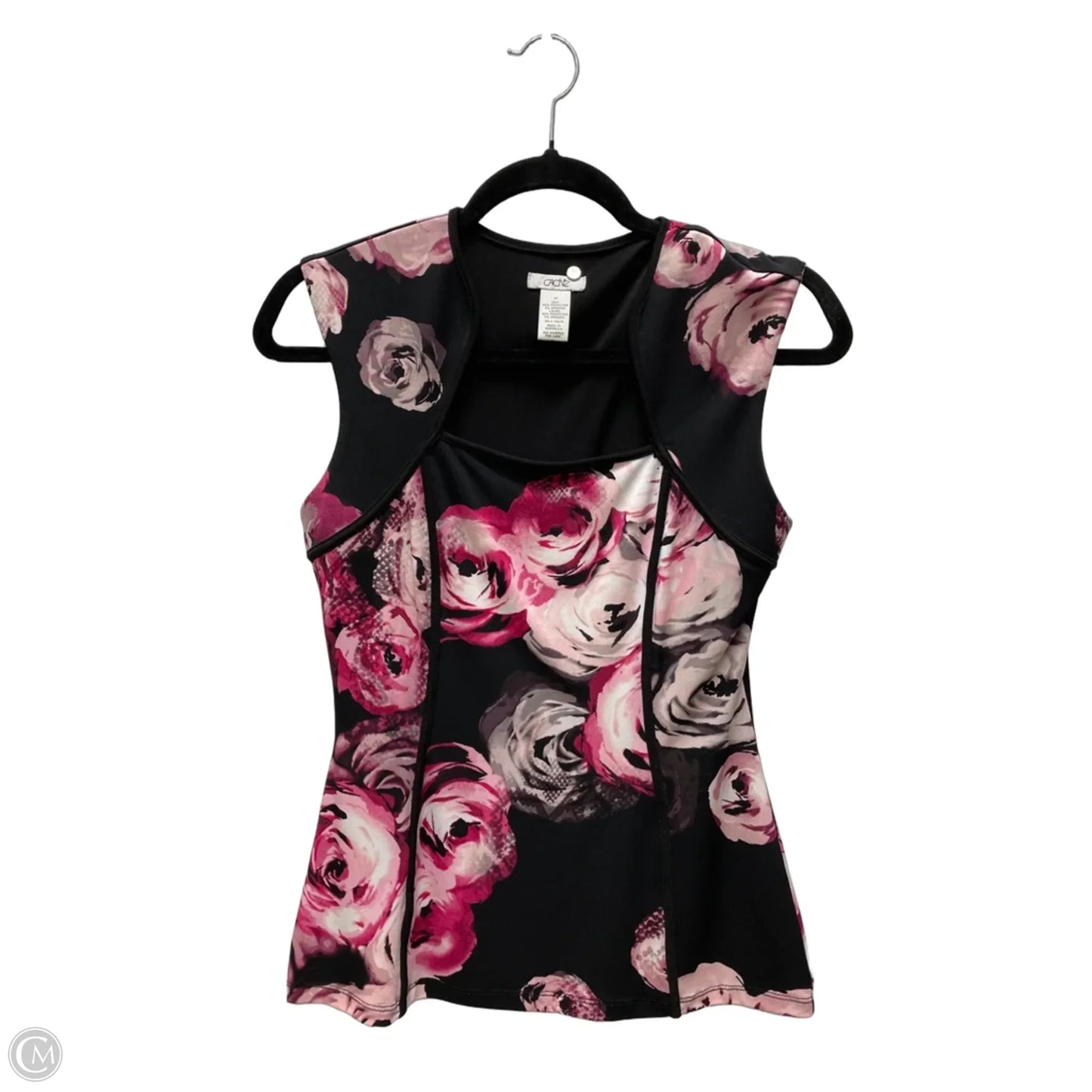 Top Sleeveless By Cache In Floral Print, Size: Xs