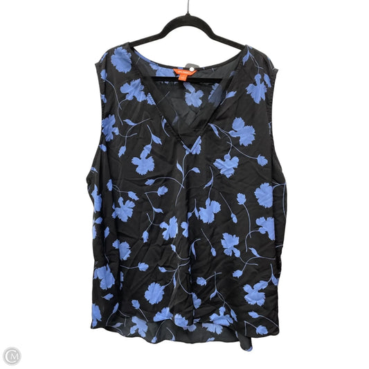 Top Sleeveless By Joe Fresh In Black & Blue, Size: 3x