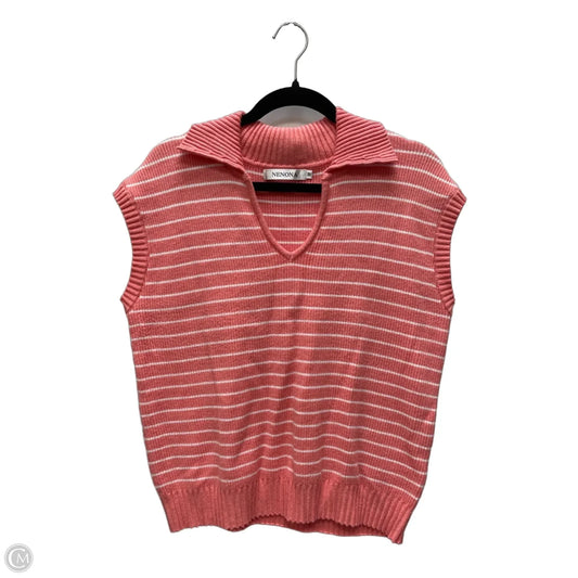 Sweater Short Sleeve By Clothes Mentor In Striped Pattern, Size: M