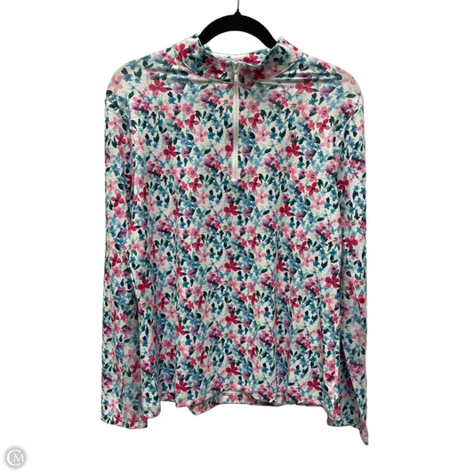 Athletic Top Long Sleeve Collar By Gottex In Floral Print, Size: L