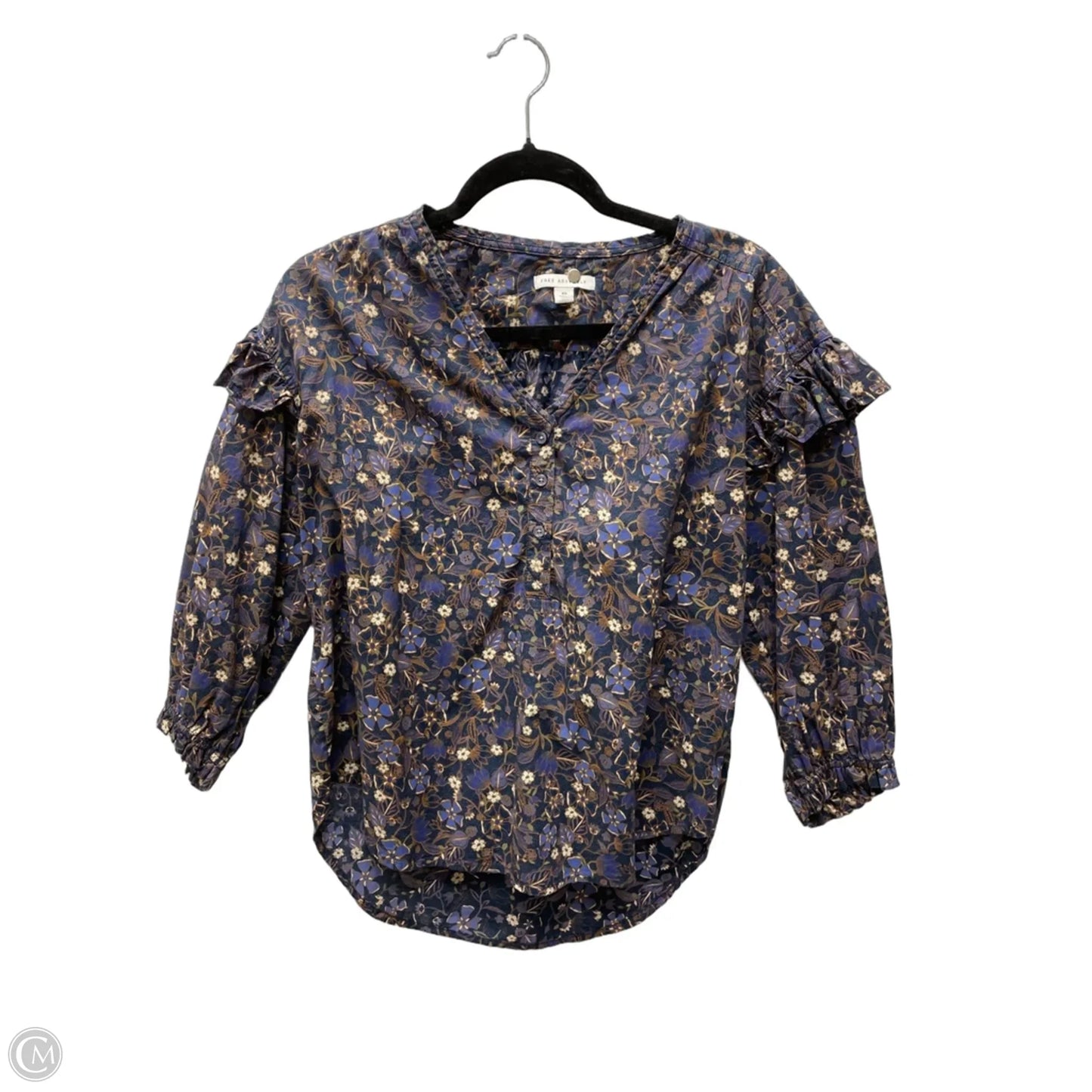 Top Long Sleeve By Free Assembly In Floral Print, Size: Xs