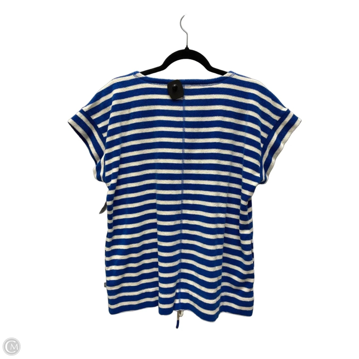 Top Short Sleeve By Talbots In Striped Pattern, Size: L