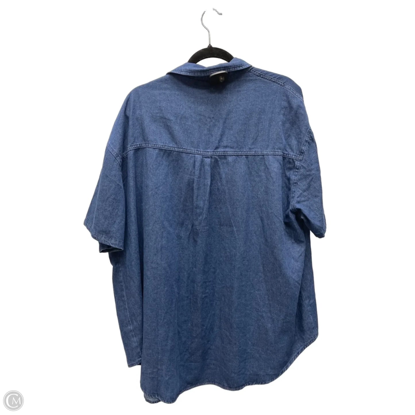 Tunic Short Sleeve By Clothes Mentor In Blue Denim, Size: 1x