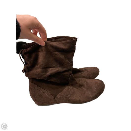 Boots Ankle Flats By Xappeal In Brown, Size: 10