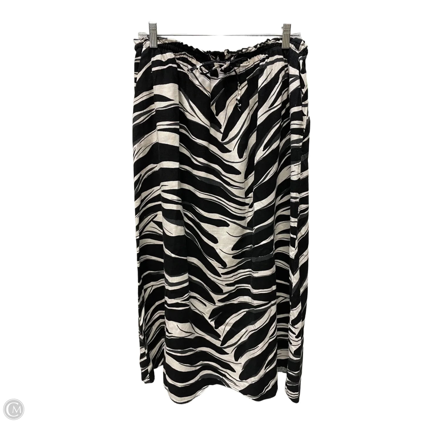 Skirt Maxi By H&m In Black & Cream, Size: 8