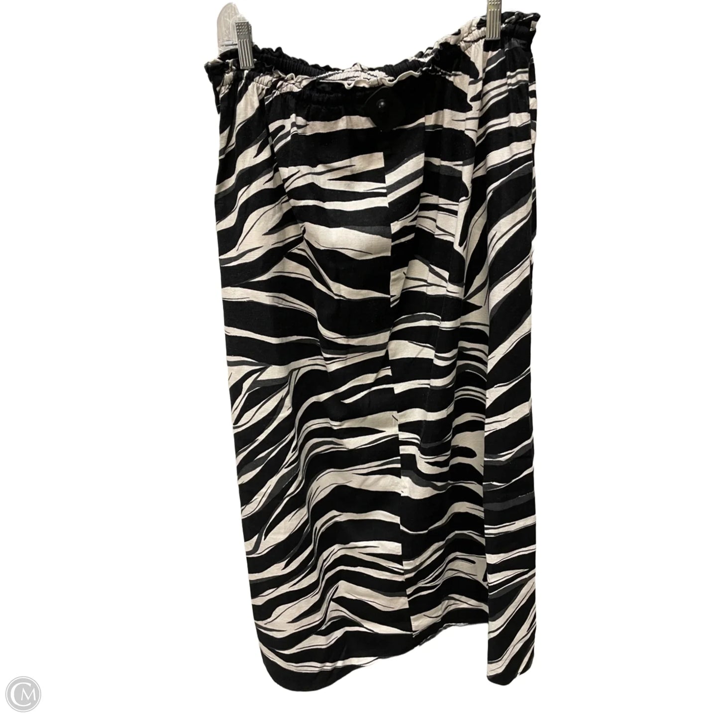 Skirt Maxi By H&m In Black & Cream, Size: 8
