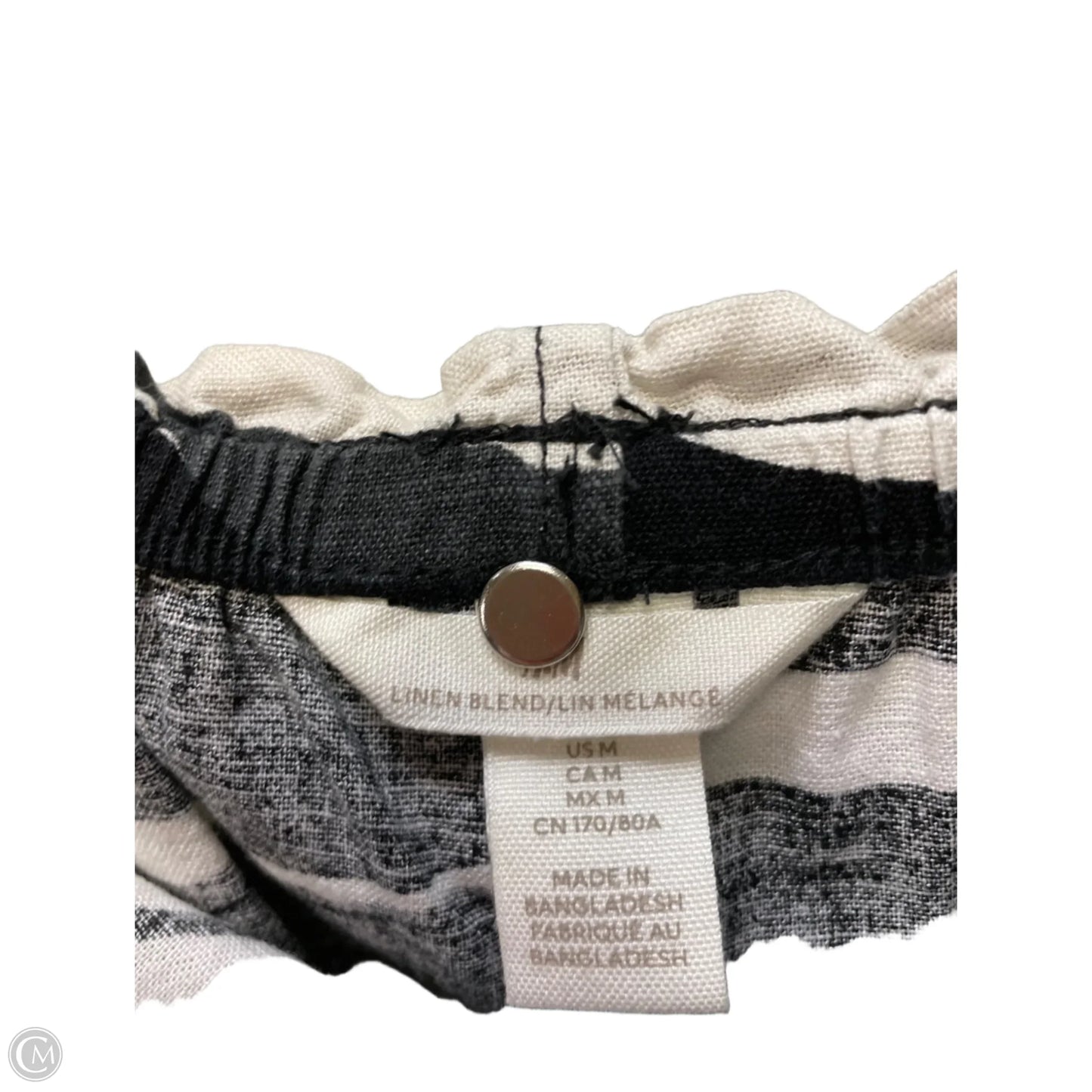 Skirt Maxi By H&m In Black & Cream, Size: 8