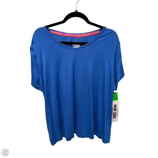 Top Short Sleeve Basic By Muk Luks In Blue, Size: 1x