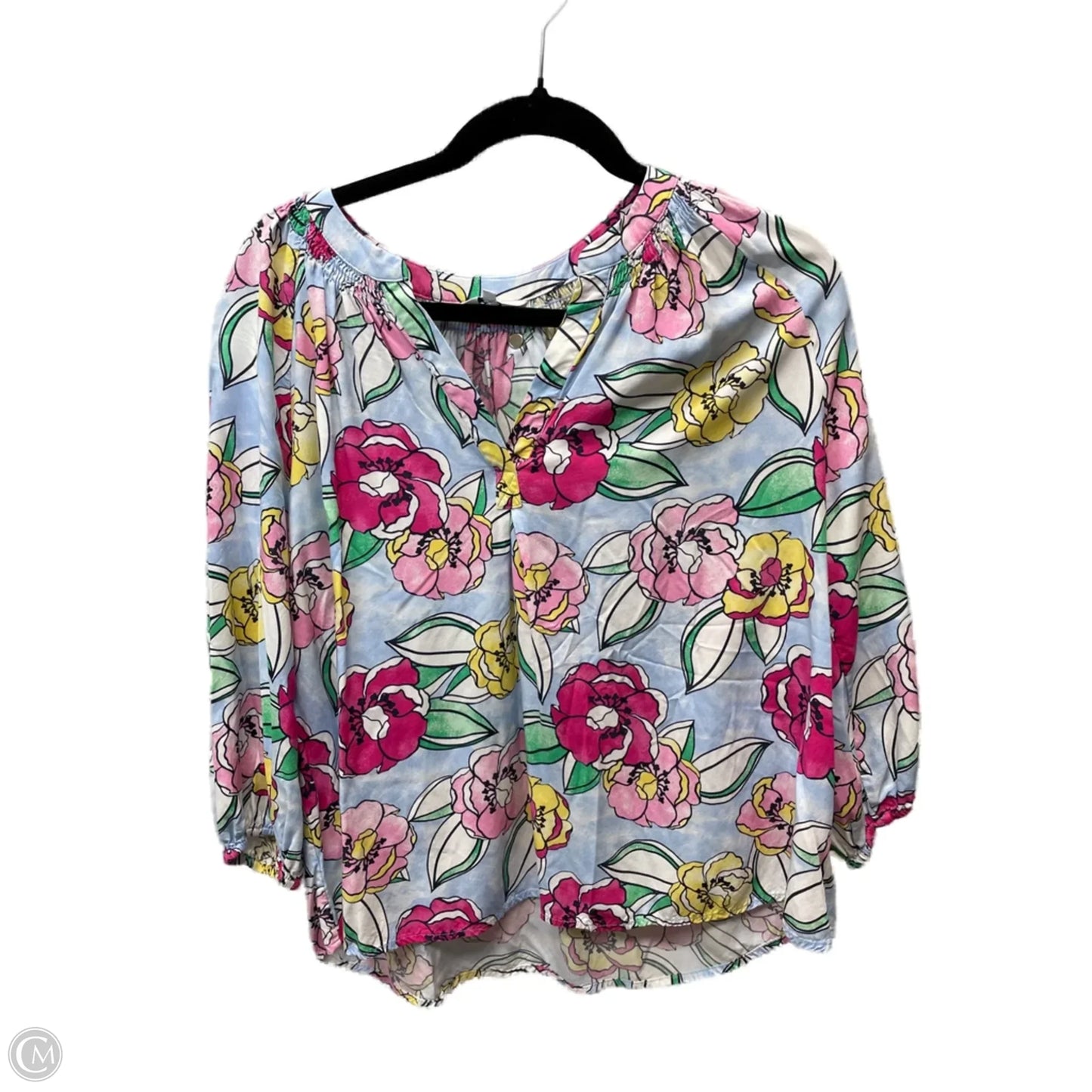 Top 3/4 Sleeve By Crown And Ivy In Floral Print, Size: Xlp