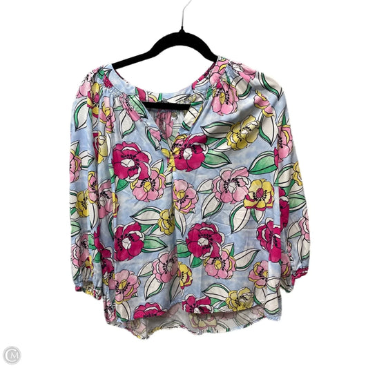 Top 3/4 Sleeve By Crown And Ivy In Floral Print, Size: Xlp