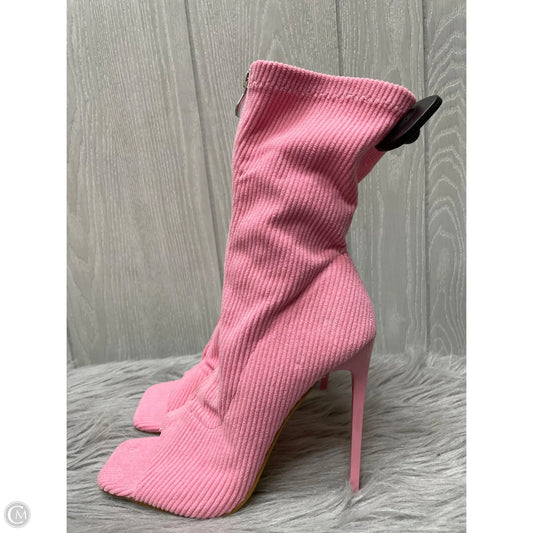 Boots Ankle Heels By Fashion Nova In Pink, Size: 8